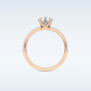 1.03 CT Pave Engagement Ring Featuring Round Moissanite