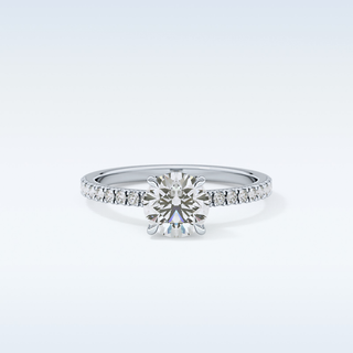 1.03 CT Pave Engagement Ring Featuring Round Moissanite