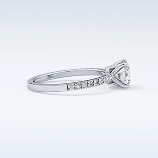 1.03 CT Pave Engagement Ring Featuring Round Moissanite