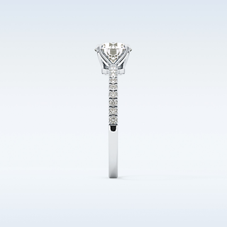 1.03 CT Pave Engagement Ring Featuring Round Moissanite
