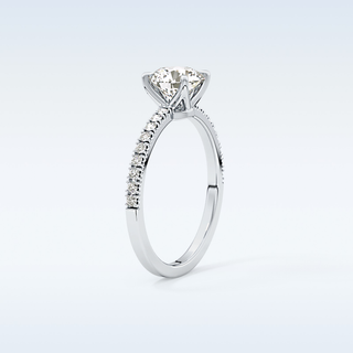 1.03 CT Pave Engagement Ring Featuring Round Moissanite