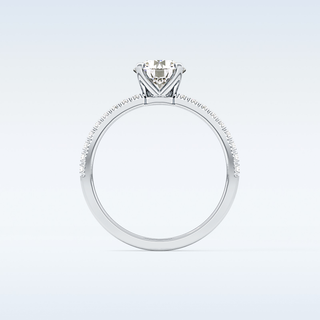 1.03 CT Pave Engagement Ring Featuring Round Moissanite