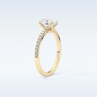 1.0 CT Pave Engagement Ring Featuring Oval Moissanite