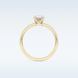 1.0 CT Pave Engagement Ring Featuring Oval Moissanite