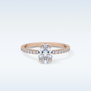 1.0 CT Pave Engagement Ring Featuring Oval Moissanite