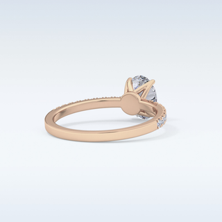 1.0 CT Pave Engagement Ring Featuring Oval Moissanite