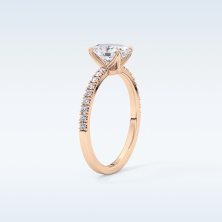 1.0 CT Pave Engagement Ring Featuring Oval Moissanite