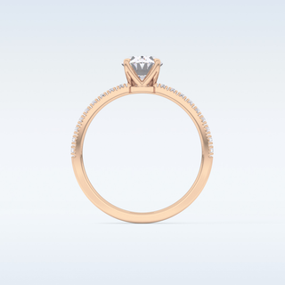 1.0 CT Pave Engagement Ring Featuring Oval Moissanite