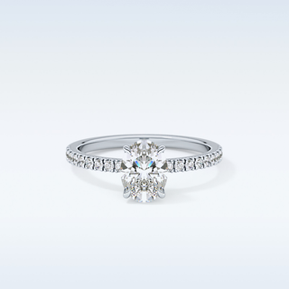 1.0 CT Pave Engagement Ring Featuring Oval Moissanite