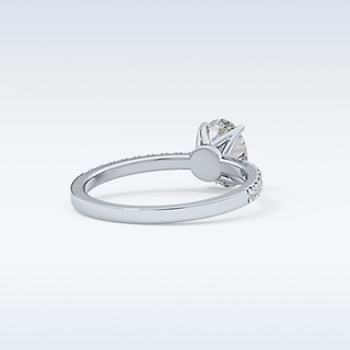 1.0 CT Pave Engagement Ring Featuring Oval Moissanite