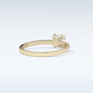 0.95 CT Pave Engagement Ring Featuring Cushion Moissanite