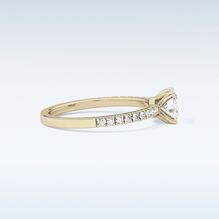 0.95 CT Pave Engagement Ring Featuring Cushion Moissanite