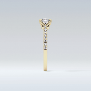 0.95 CT Pave Engagement Ring Featuring Cushion Moissanite