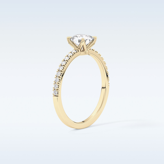 0.95 CT Pave Engagement Ring Featuring Cushion Moissanite