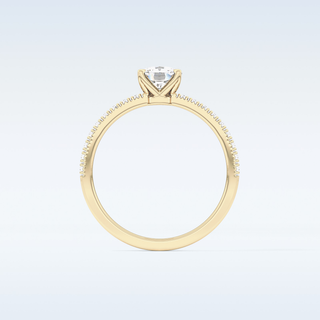 0.95 CT Pave Engagement Ring Featuring Cushion Moissanite