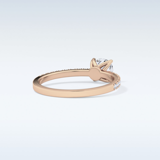 0.95 CT Pave Engagement Ring Featuring Cushion Moissanite
