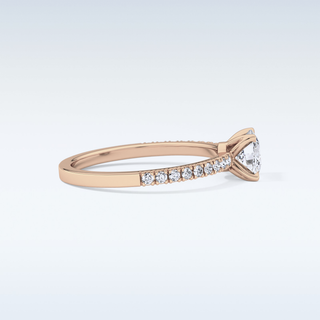 0.95 CT Pave Engagement Ring Featuring Cushion Moissanite