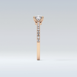 0.95 CT Pave Engagement Ring Featuring Cushion Moissanite