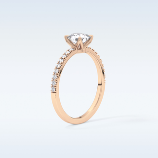 0.95 CT Pave Engagement Ring Featuring Cushion Moissanite