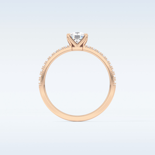 0.95 CT Pave Engagement Ring Featuring Cushion Moissanite
