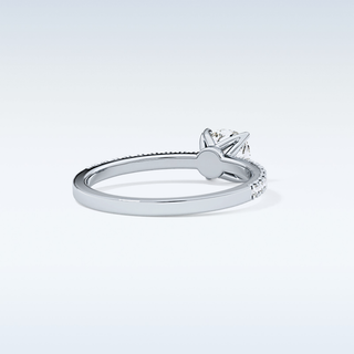 0.95 CT Pave Engagement Ring Featuring Cushion Moissanite