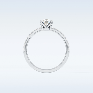 0.95 CT Pave Engagement Ring Featuring Cushion Moissanite