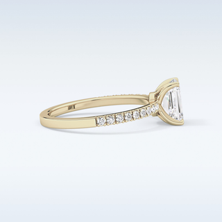 1.02 CT Pave Engagement Ring Featuring Emerald Moissanite