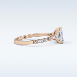 1.02 CT Pave Engagement Ring Featuring Emerald Moissanite