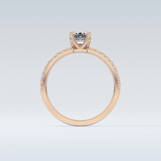1.02 CT Pave Engagement Ring Featuring Emerald Moissanite