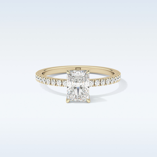 1.21 CT Pave Engagement Ring Featuring Radiant Moissanite
