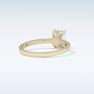1.21 CT Pave Engagement Ring Featuring Radiant Moissanite