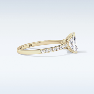 1.21 CT Pave Engagement Ring Featuring Radiant Moissanite