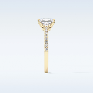 1.21 CT Pave Engagement Ring Featuring Radiant Moissanite