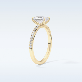 1.21 CT Pave Engagement Ring Featuring Radiant Moissanite