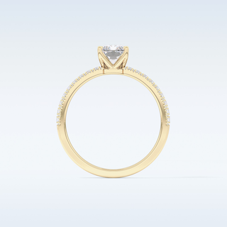 1.21 CT Pave Engagement Ring Featuring Radiant Moissanite
