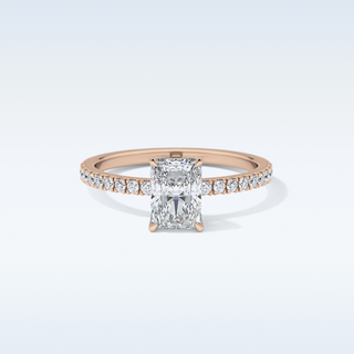 1.21 CT Pave Engagement Ring Featuring Radiant Moissanite