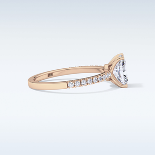 1.21 CT Pave Engagement Ring Featuring Radiant Moissanite