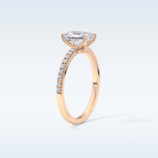 1.21 CT Pave Engagement Ring Featuring Radiant Moissanite