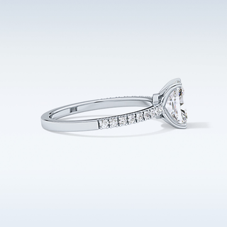 1.21 CT Pave Engagement Ring Featuring Radiant Moissanite