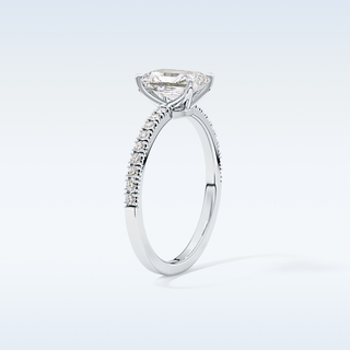 1.21 CT Pave Engagement Ring Featuring Radiant Moissanite