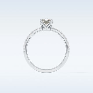 1.21 CT Pave Engagement Ring Featuring Radiant Moissanite