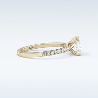 1.04 CT Pave Engagement Ring Featuring Princess Moissanite