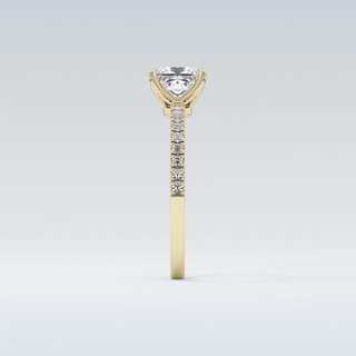 1.04 CT Pave Engagement Ring Featuring Princess Moissanite