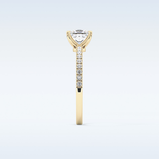 1.04 CT Pave Engagement Ring Featuring Princess Moissanite