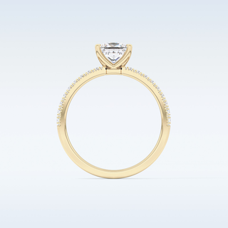 1.04 CT Pave Engagement Ring Featuring Princess Moissanite