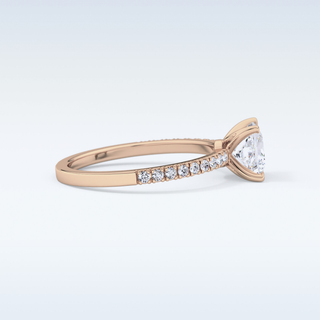 1.04 CT Pave Engagement Ring Featuring Princess Moissanite