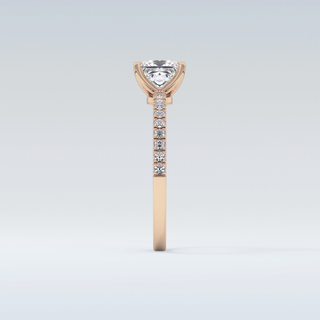 1.04 CT Pave Engagement Ring Featuring Princess Moissanite