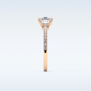 1.04 CT Pave Engagement Ring Featuring Princess Moissanite