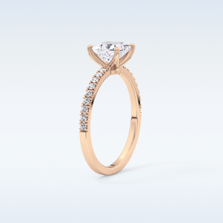 1.04 CT Pave Engagement Ring Featuring Princess Moissanite