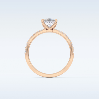 1.04 CT Pave Engagement Ring Featuring Princess Moissanite